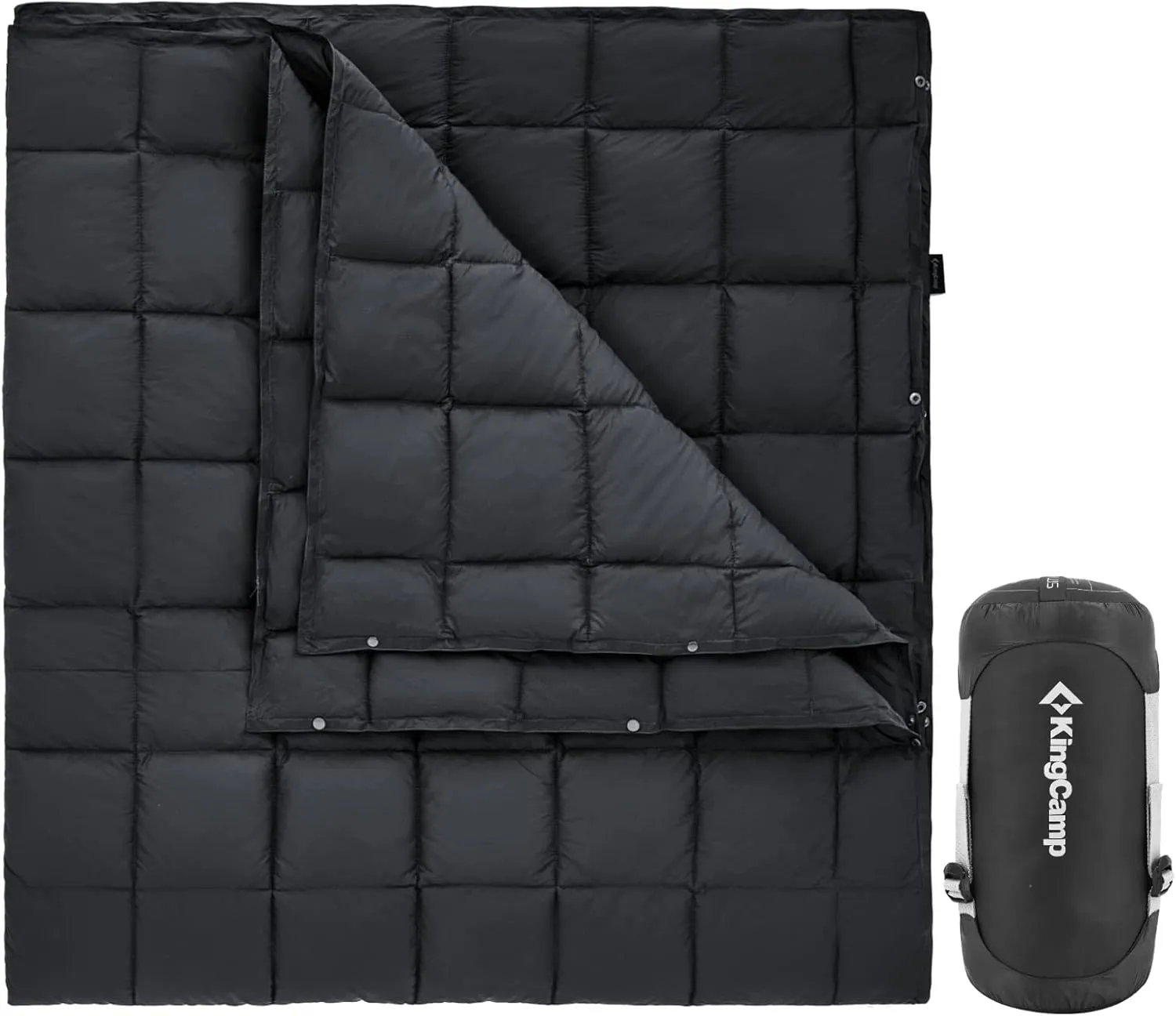 KingCamp Puffy Blanket for Camping, Warm Down Alternative Outdoors Indoors Quilt, Lightweight Compact Packable Windproof Blankets for Stadium, Airplane, Travel, Picnics, Backpacking