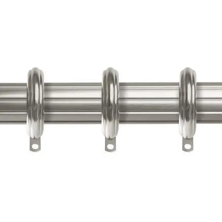 Kirsch Designer Metals 1 3/8 Inch Diameter Fluted Traverse Curtain Rod set with Rings, 120 - 180 Inches