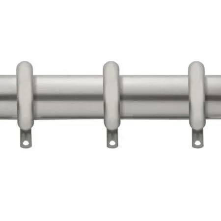 Kirsch Designer Metals 1 3/8 Inch Diameter Smooth Traverse Curtain Rod Set with Rings, 66 - 120 Inches