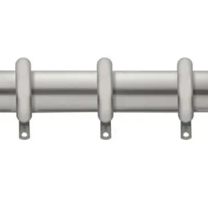 Kirsch Designer Metals 1 3/8 Inch Diameter Smooth Traverse Curtain Rod Set with Rings, 66 - 120 Inches