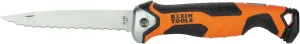 Klein Tools 31733 Insulation Knife, Cuts Foam and Fiberglass with Serrated Stainless Steel Folding Blade and Lockback Mechanism