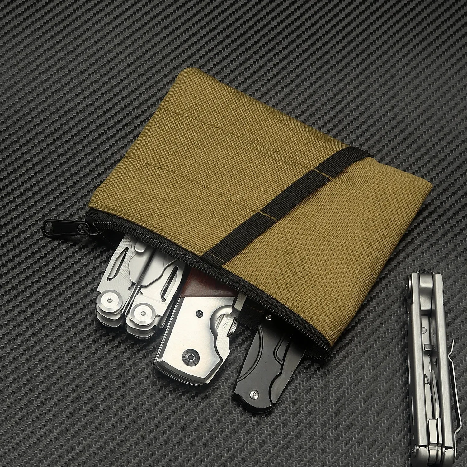 Kosibate Tactical EDC Pouch Wallet Key Card Case Knife Tool Storage Pack Outdoor Camping Coin Purse Multifunctional Bag