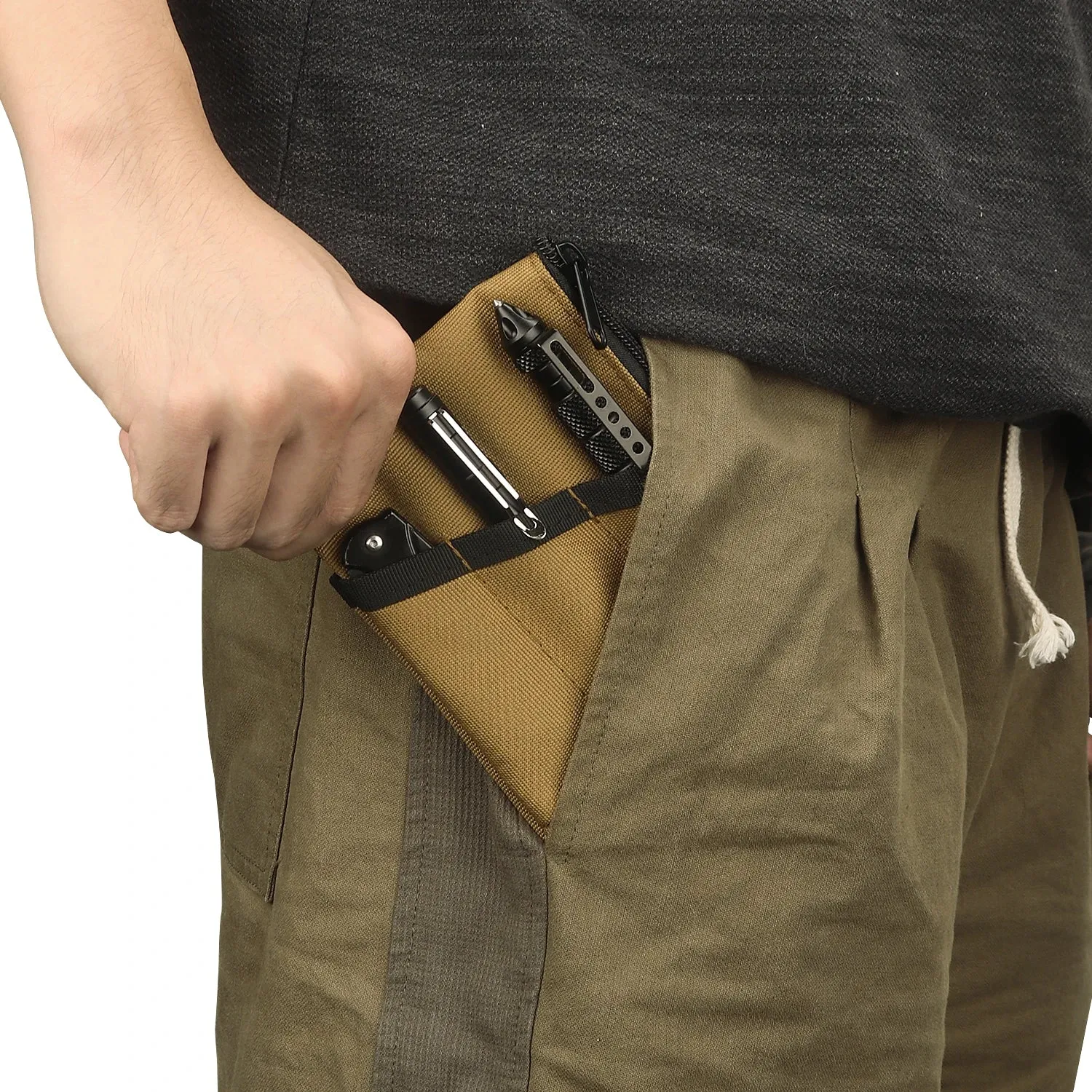 Kosibate Tactical EDC Pouch Wallet Key Card Case Knife Tool Storage Pack Outdoor Camping Coin Purse Multifunctional Bag