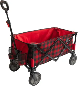 Kuma Outdoor Gear Bear Buggy Cart with Carry Bag & Pockets, Ultimate Portable Luxury Heavy Duty Collapsible Wagon for Camping, Glamping, Beaches, Sports & Outdoor Adventures (Red/Black)