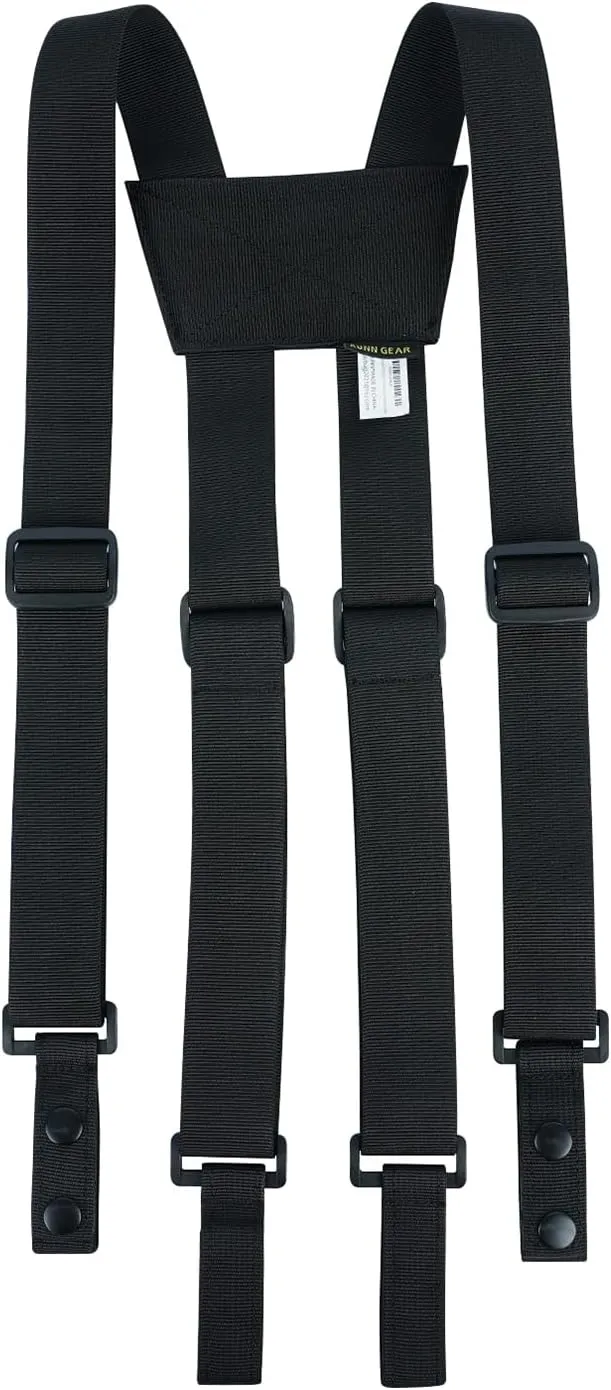 KUNN Tactical Suspenders Police Duty Belt Harness for Men,1.5 Inch Adjustable Tool Belt Suspender with 4 Loop Attachments,Black