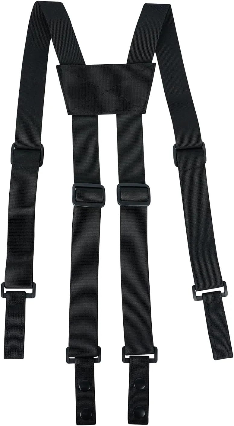 KUNN Tactical Suspenders Police Duty Belt Harness for Men,1.5 Inch Adjustable Tool Belt Suspender with 4 Loop Attachments,Black