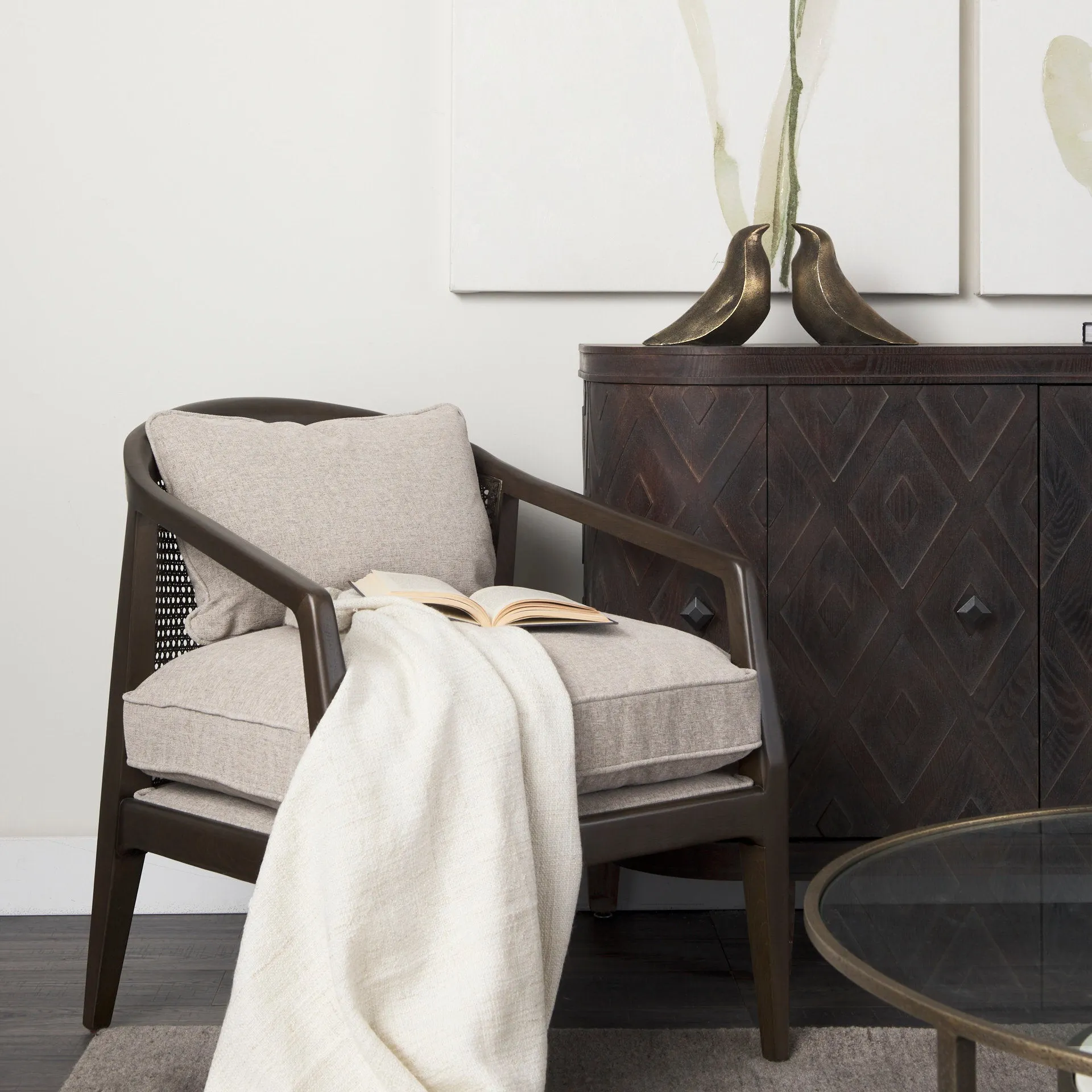 Landon Accent Chair | Grey & Dark Brown