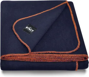 Large Military Wool Blanket - Warm & Thick Emergency Survival Blanket Great for Camping, Outdoors, Sports Events, Picnics, 4.5 lbs, 64" x 88" (Navy)