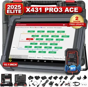 LAUNCH X431 PRO3 ACE Elite 2025 Upgraded Bidirectional Scan Tool with DBSCar VII Connector,HD Truck Scan,OEM Topology Map,Online Coding & 55  Reset Functions,CAN FD & DoIP,FCA SGW,2-Year Free Update