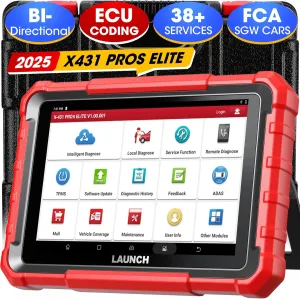 LAUNCH X431 PROS Elite 2025 New Bidirectional Scan Tool, 38  Services, ECU Coding, All-in-One Full System Diagnostic Scanner, Support CANFD&DoIP, FCA AutoAuth, V.A.G Guided, 2 Years Free Update