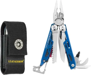 LEATHERMAN, Signal, 19-in-1 Multi-tool for Outdoors, Camping, Hiking, Fishing, Survival, Durable & Lightweight EDC, Made in the USA, Blue/Red