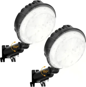 LED Barn Light 2 Packs, 150W 20000LM Yard Area Lights Dusk to Dawn Outdoor Lighting with Photocell 6500K Adjustable Angle Daylight IP66 Waterproof Street Lights for Farmhouse/Garage