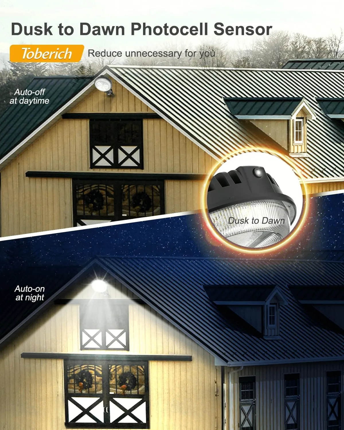 LED Barn Light 2 Packs, 150W 20000LM Yard Area Lights Dusk to Dawn Outdoor Lighting with Photocell 6500K Adjustable Angle Daylight IP66 Waterproof Street Lights for Farmhouse/Garage