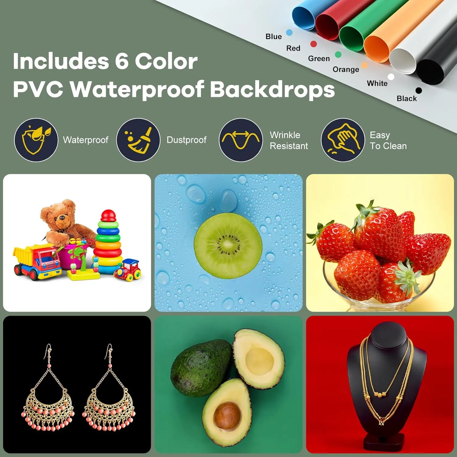 Lightdow 16"x12"x12" Photo Studio Light Box Photography with 120 LEDs (CRI>95), 6 Backdrops - Portable/Dimmable/Versatile Folding Shooting Tents for Toys/Jewelry/Watches/Cosmetics Photography