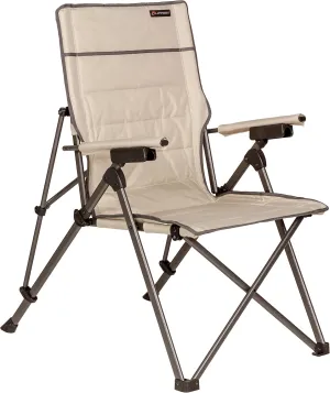 Lippert Sun Soaker Three-Position Reclining Camping Chair with 600D Polyester Fabric, Padded Back/Seat, Steel Frame Construction, 250-lb. Weight Capacity, Sand Color - 2022120580