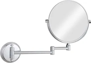 Makeup Mirror, Wall Mounted Makeup Mirror, 8 inch Chrome Finish 360° Rotatable Magnifying Shaving Mirror, Rotatable Extendable Folding Bathroom Vanity Mirrors,7X