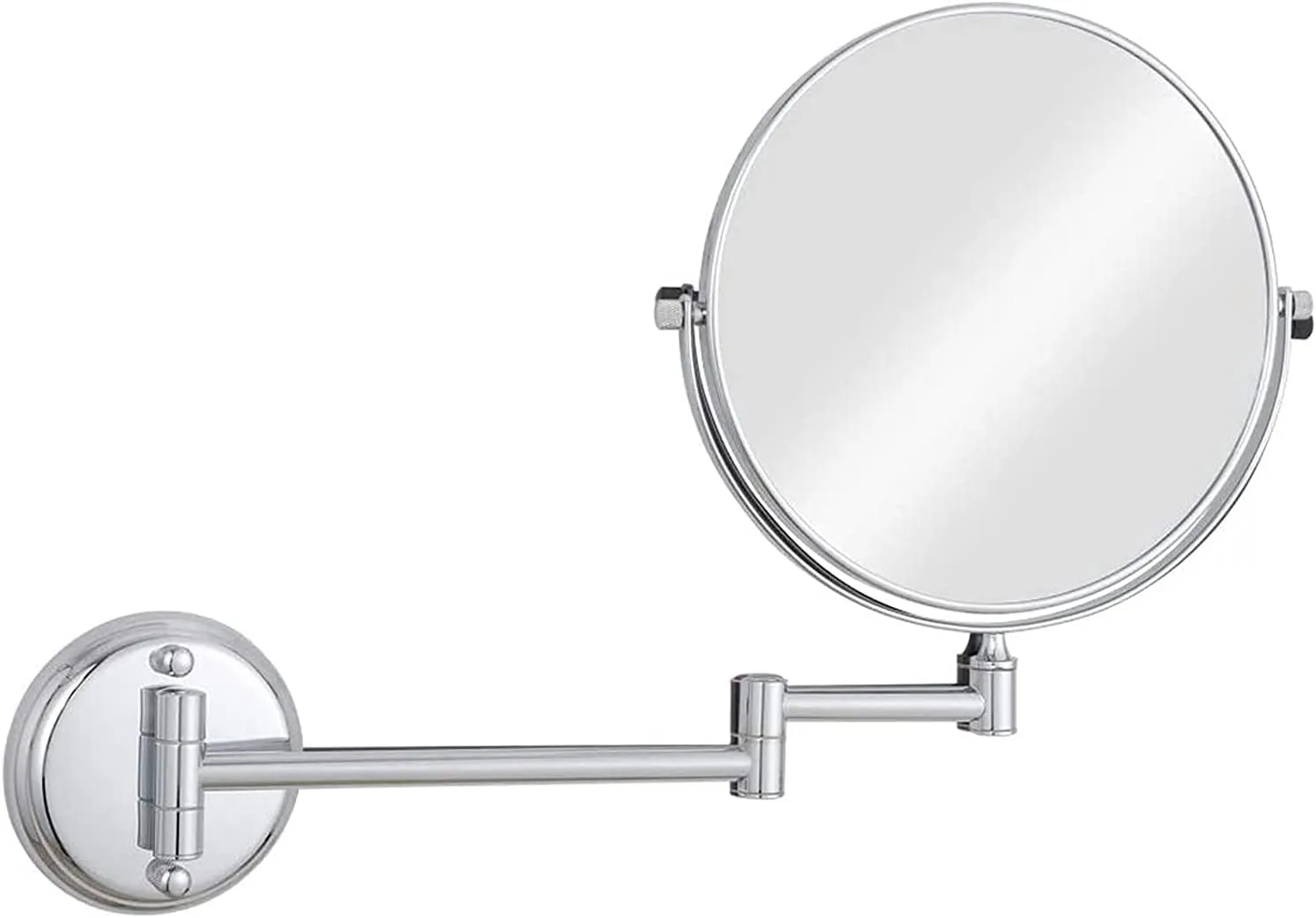 Makeup Mirror, Wall Mounted Makeup Mirror, 8 inch Chrome Finish 360° Rotatable Magnifying Shaving Mirror, Rotatable Extendable Folding Bathroom Vanity Mirrors,7X