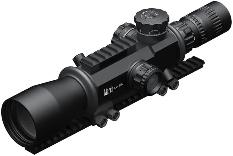 March Genesis Tactical 4x-40x52mm FMA-3 Reticle 1/4 MOA Illuminated FFP Riflescope, 296 MOA Elevation, HighMaster Lens, Pick Rail (D40V52GFIMA-FMA-3)