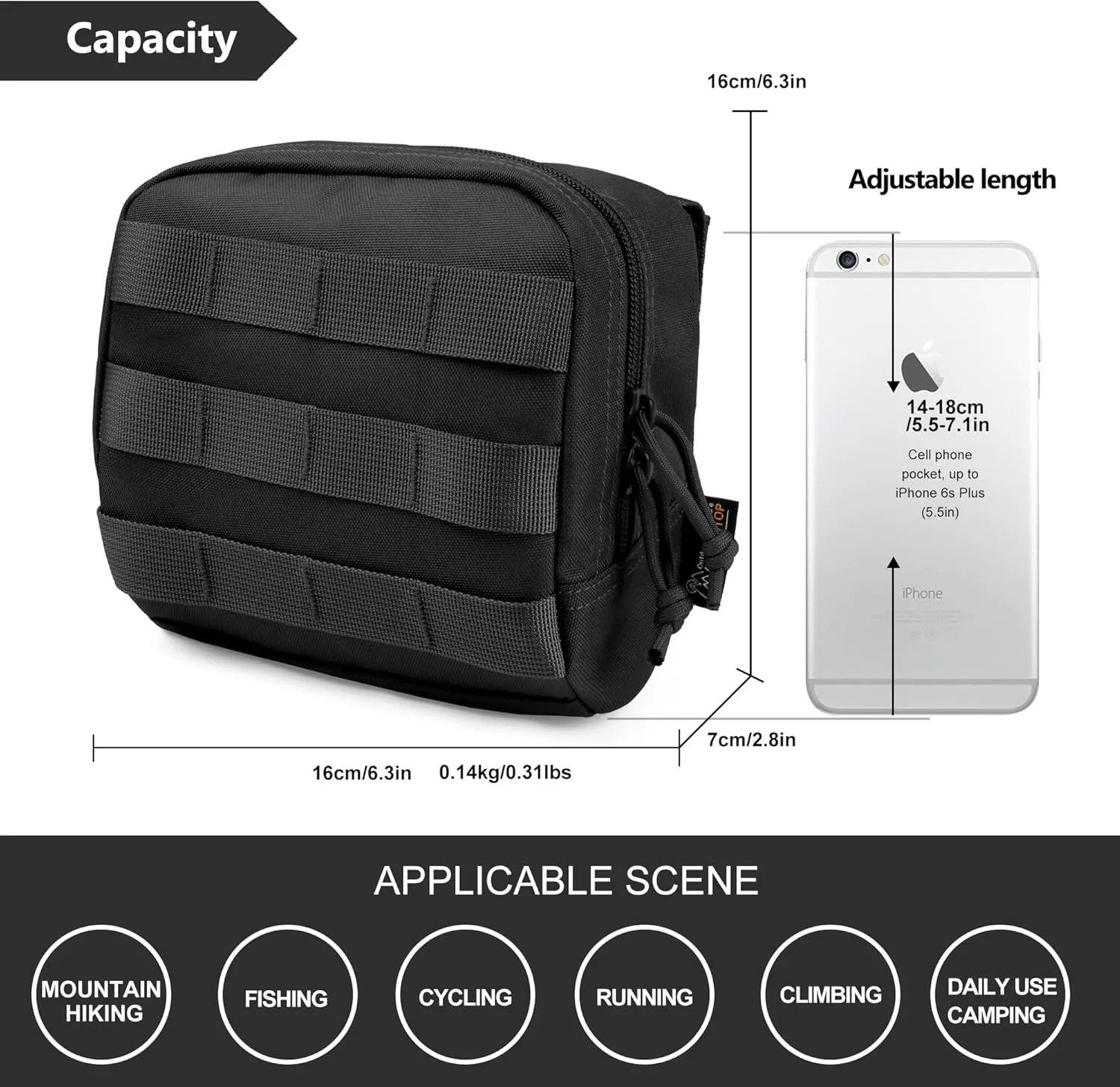 Mardingtop Molle Admin Tactical Utility Pouch,Military Small Molle Pouch，EDC Tool Pouch Bag