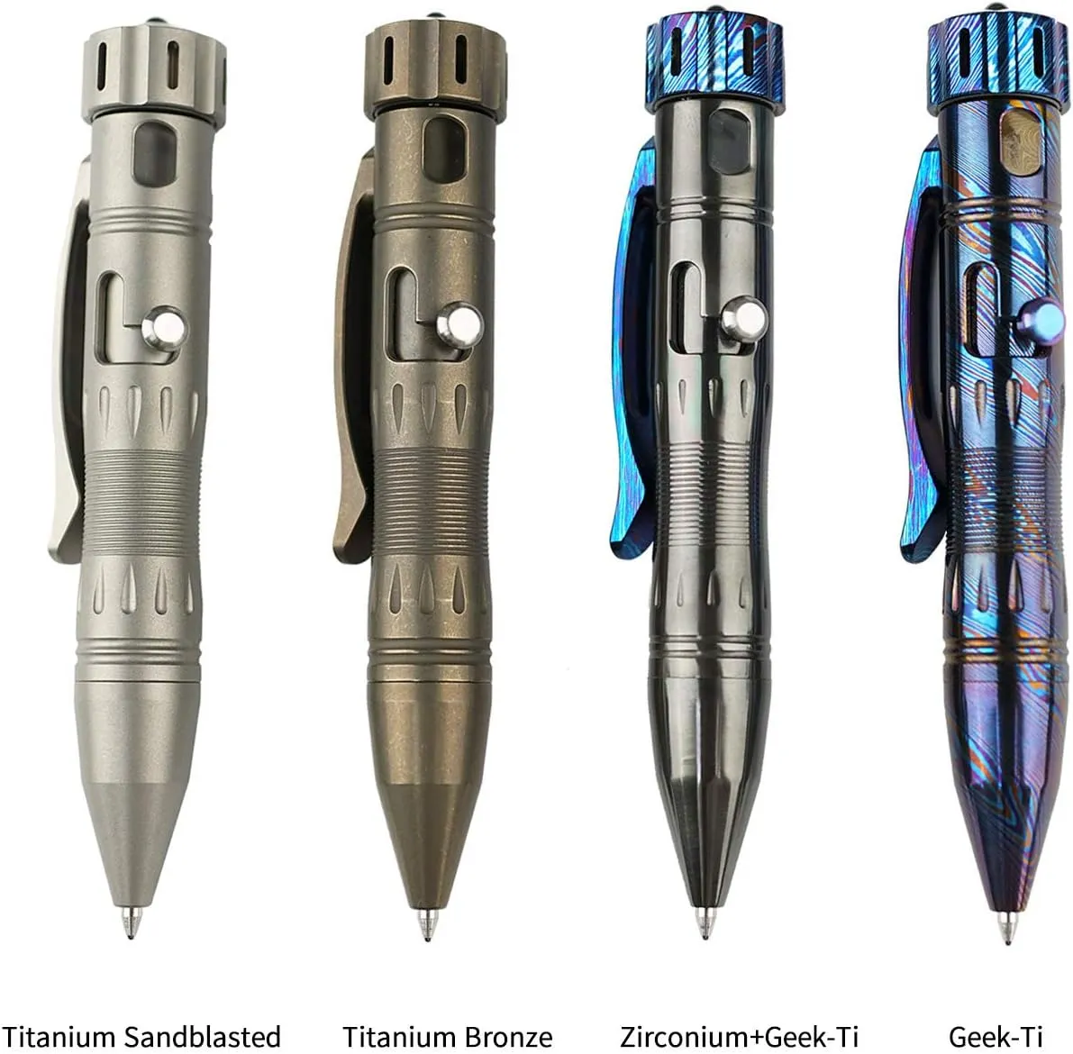 MecArmy TPX10 Mini Titanium Bolt Action Tactical Pen with Replaceable Refill, Small EDC Tactical Pen with Stress-Relief Spinner Tail for Office Outdoor Lightweight for Daily Carry (Titanium Bronze)