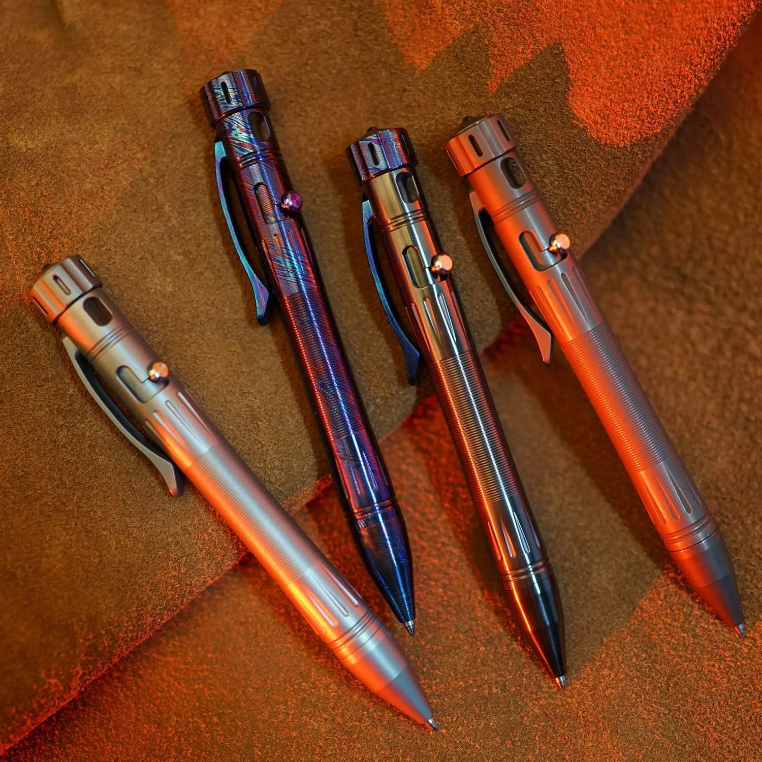 MecArmy TPX12 Mini Titanium Bolt Action Tactical Pen with Replaceable Refill, EDC Pen with Fidget Spinner Tail, Ideal for Office Workers and Outdoor Adventures (Titanium Sandblasted)