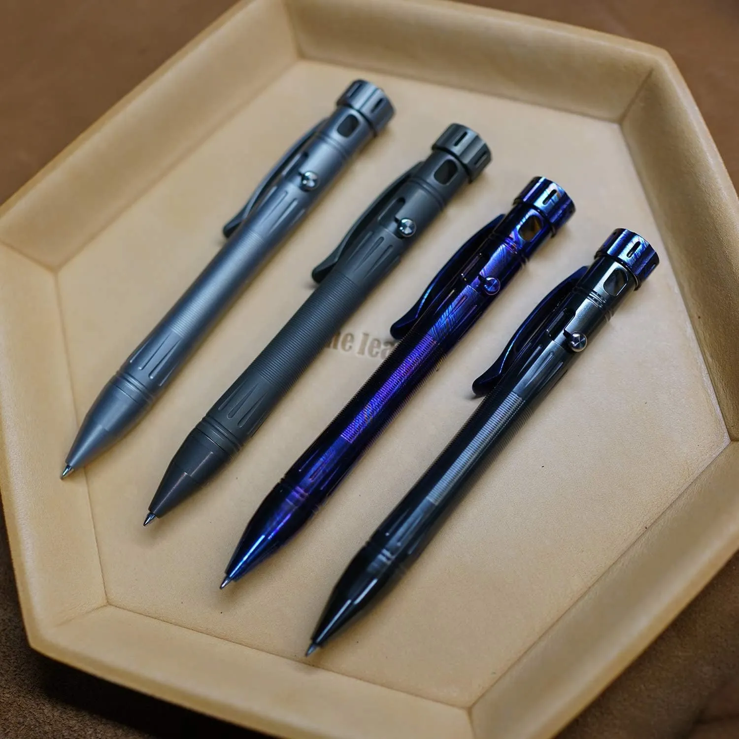 MecArmy TPX12 Mini Titanium Bolt Action Tactical Pen with Replaceable Refill, EDC Pen with Fidget Spinner Tail, Ideal for Office Workers and Outdoor Adventures (Titanium Sandblasted)