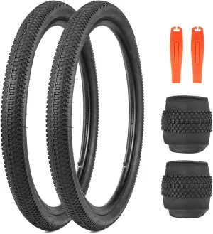 MEGHNA Bike Tire 26/27.5 x 2.125 inch Mountain Bike Tire with Bike Tire Lever Foldable Tire Replacement for Mountain Bike Gravel Bike BMX Cruiser Bike Folding Bike