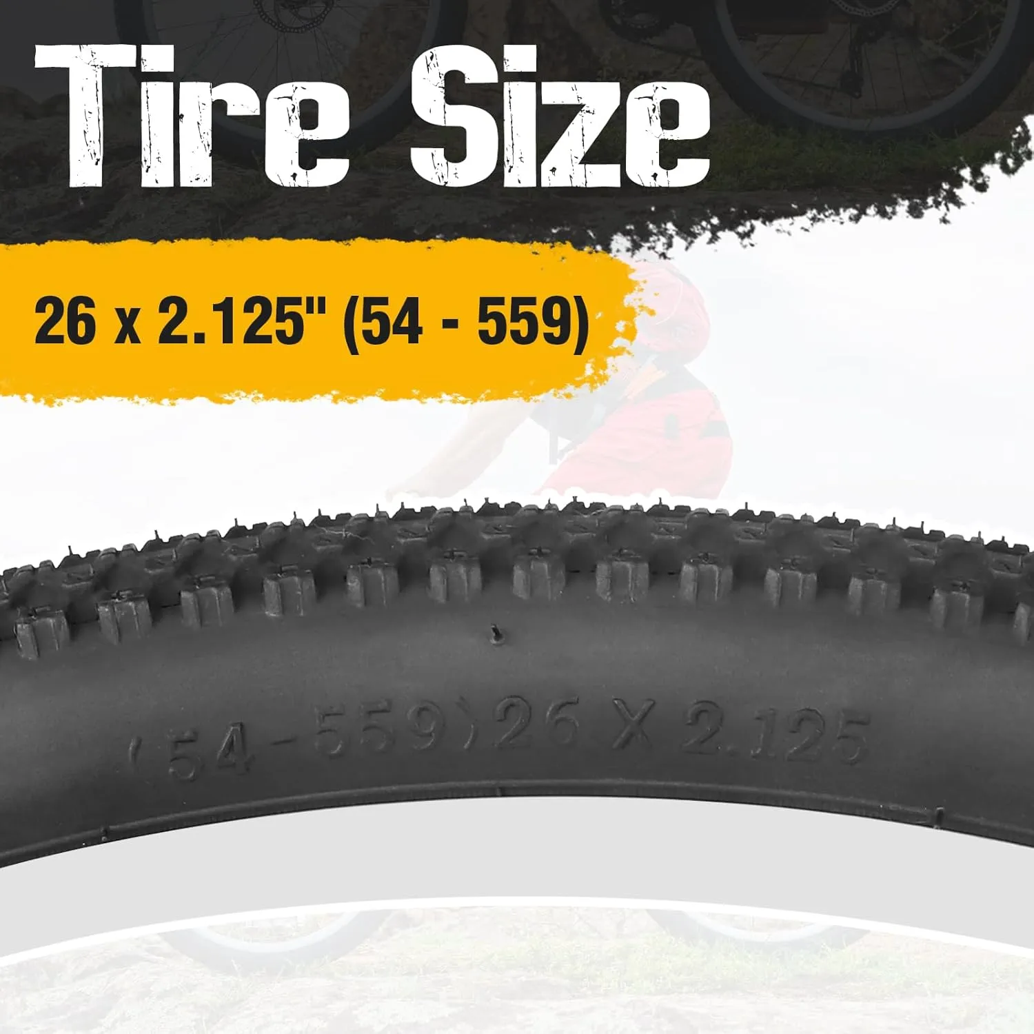 MEGHNA Bike Tire 26/27.5 x 2.125 inch Mountain Bike Tire with Bike Tire Lever Foldable Tire Replacement for Mountain Bike Gravel Bike BMX Cruiser Bike Folding Bike