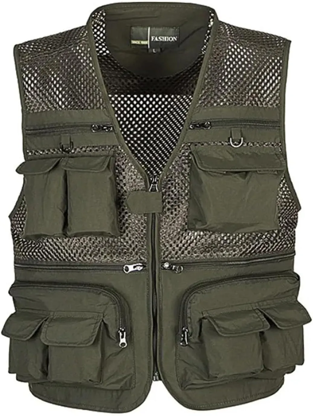 Mens Tool Multi Pockets Mesh Work Sleeveless Jacket Summer Fishing Waistcoat Tactical Outdoor Mesh Vest