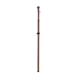 Metal Extendable House Flag Pole, Bronze,20114