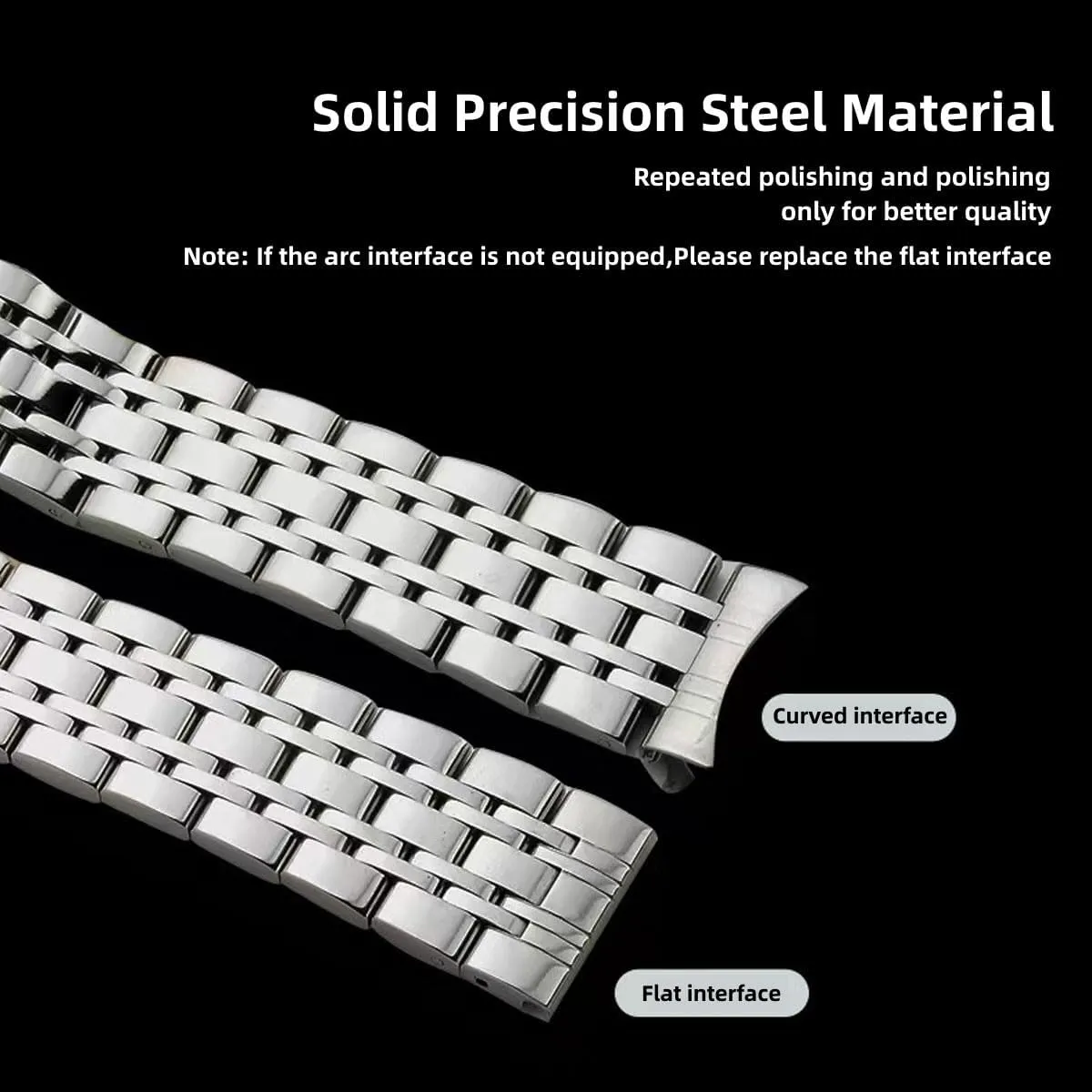 Metal Watch Band Stainless Steel Watch Strap With Weight 12mm 14mm 16mm 18mm 19mm 20mm 21mm 22mm 24mm Bracelet band Replacement Band for Men and Women