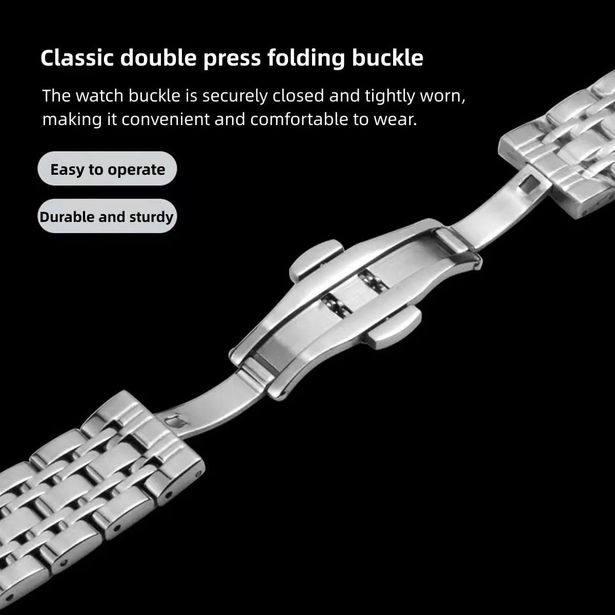 Metal Watch Band Stainless Steel Watch Strap With Weight 12mm 14mm 16mm 18mm 19mm 20mm 21mm 22mm 24mm Bracelet band Replacement Band for Men and Women