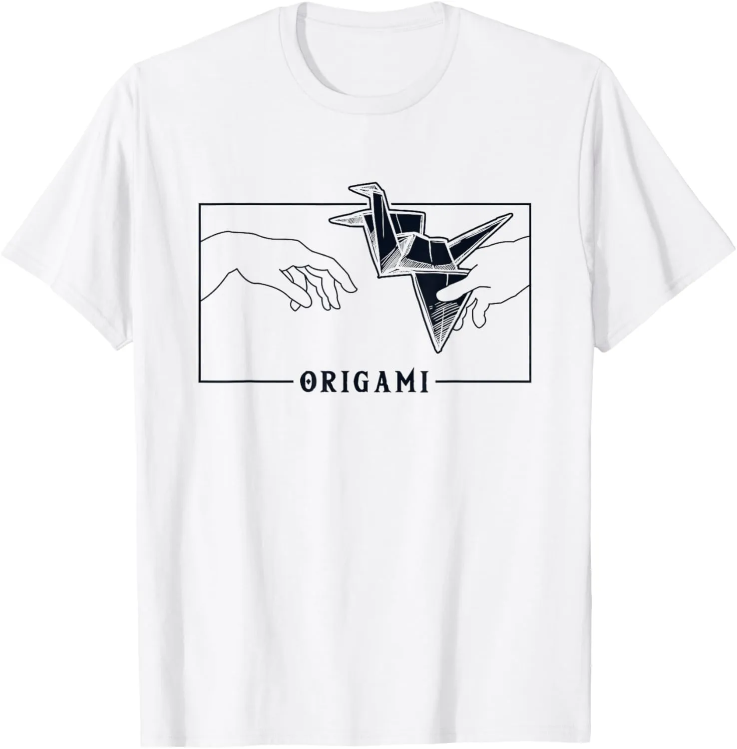 Michelangelo Creation of Adam Origami Folding Owl Origami T-Shirt