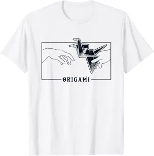 Michelangelo Creation of Adam Origami Folding Owl Origami T-Shirt