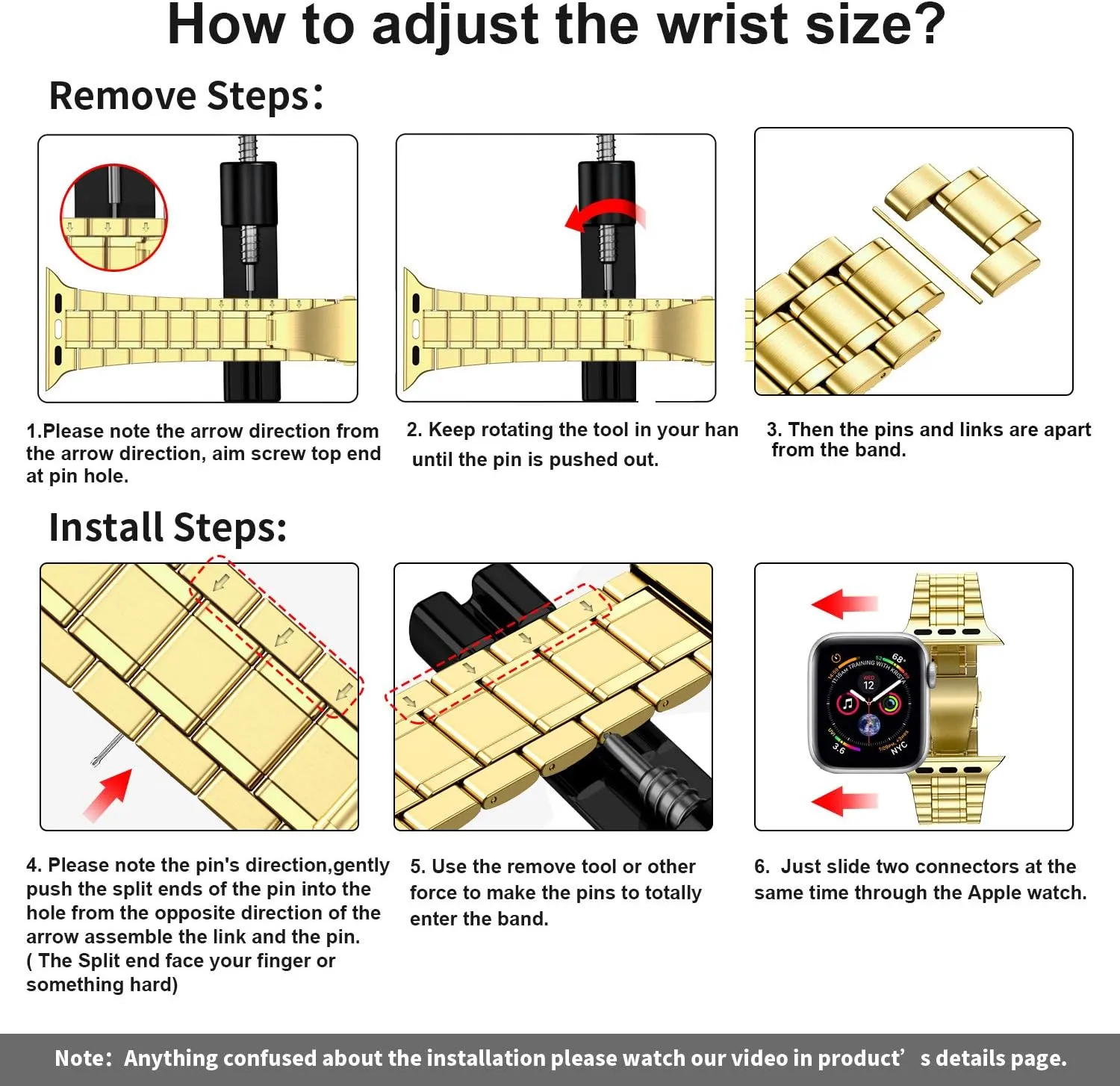MioHHR Solid Stainless Steel Band Compatible with Apple Watch 38mm 40mm, Metal Strap with Soft TPU Case for iWatch Series 6 5 4 3 2 1 SE Women and Men (Gold, 38/40 mm)