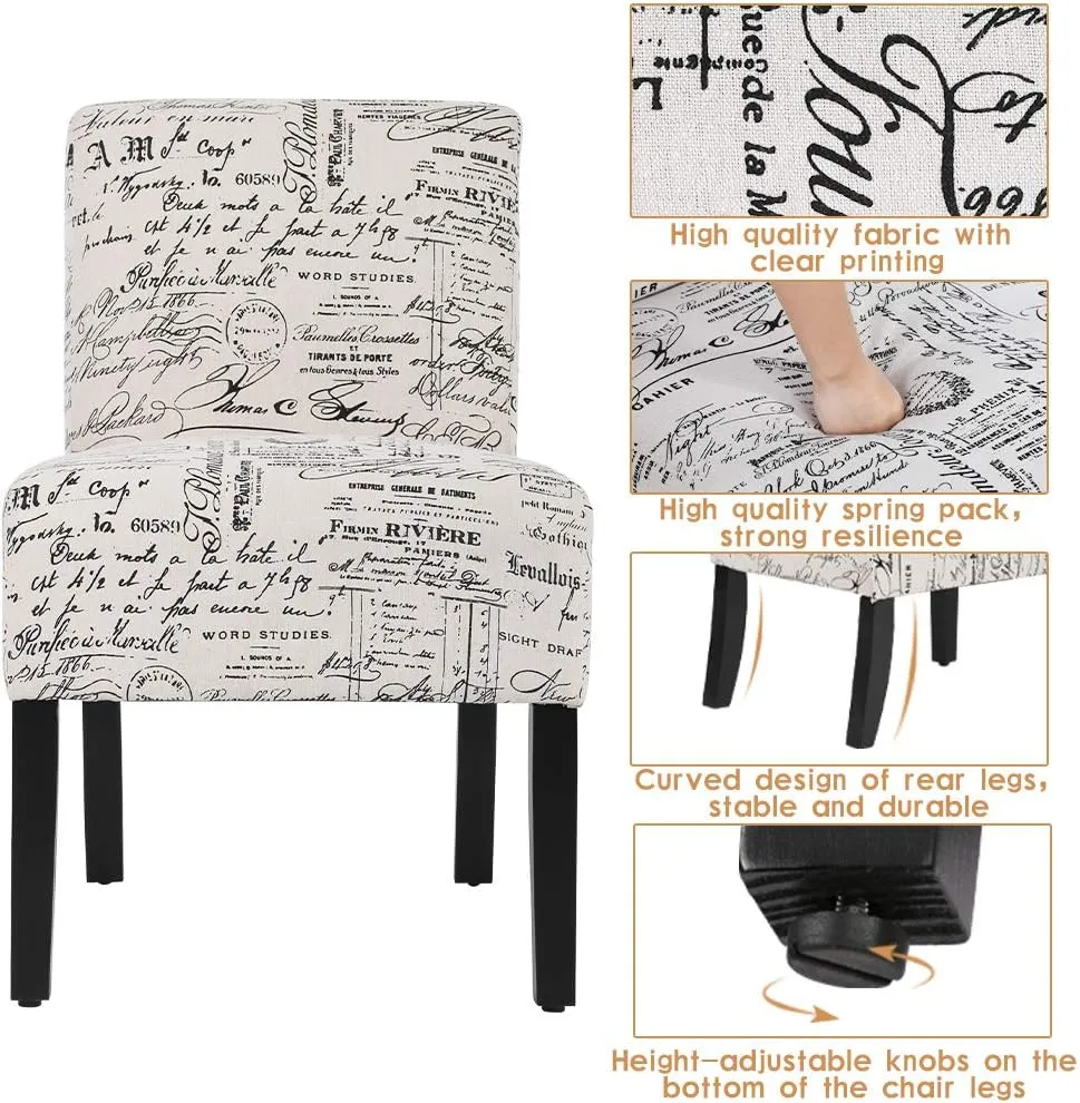 Modern Fabric Living Room Chairs with Solid Wood Legs Home Furniture (1, White)
