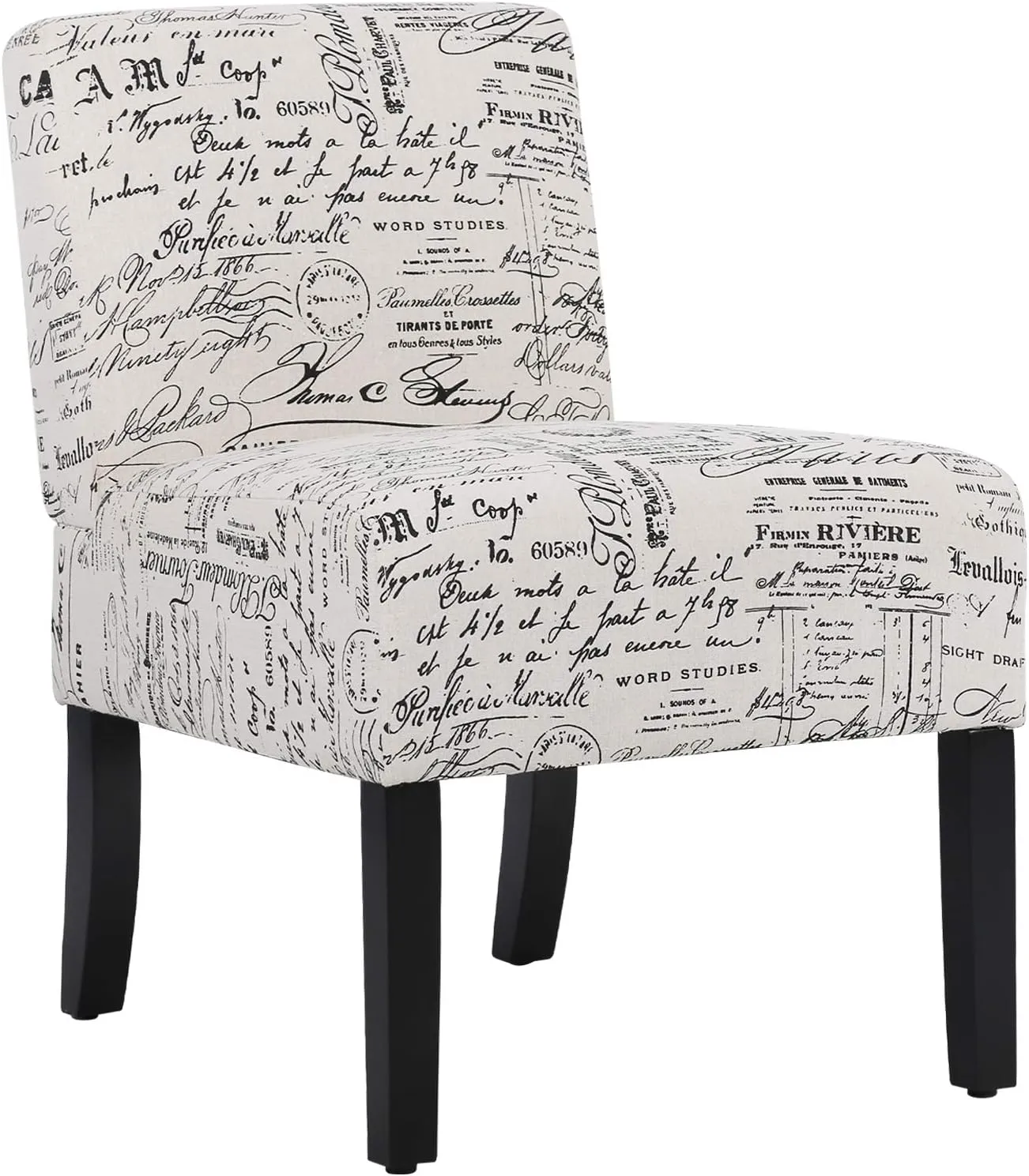 Modern Fabric Living Room Chairs with Solid Wood Legs Home Furniture (1, White)