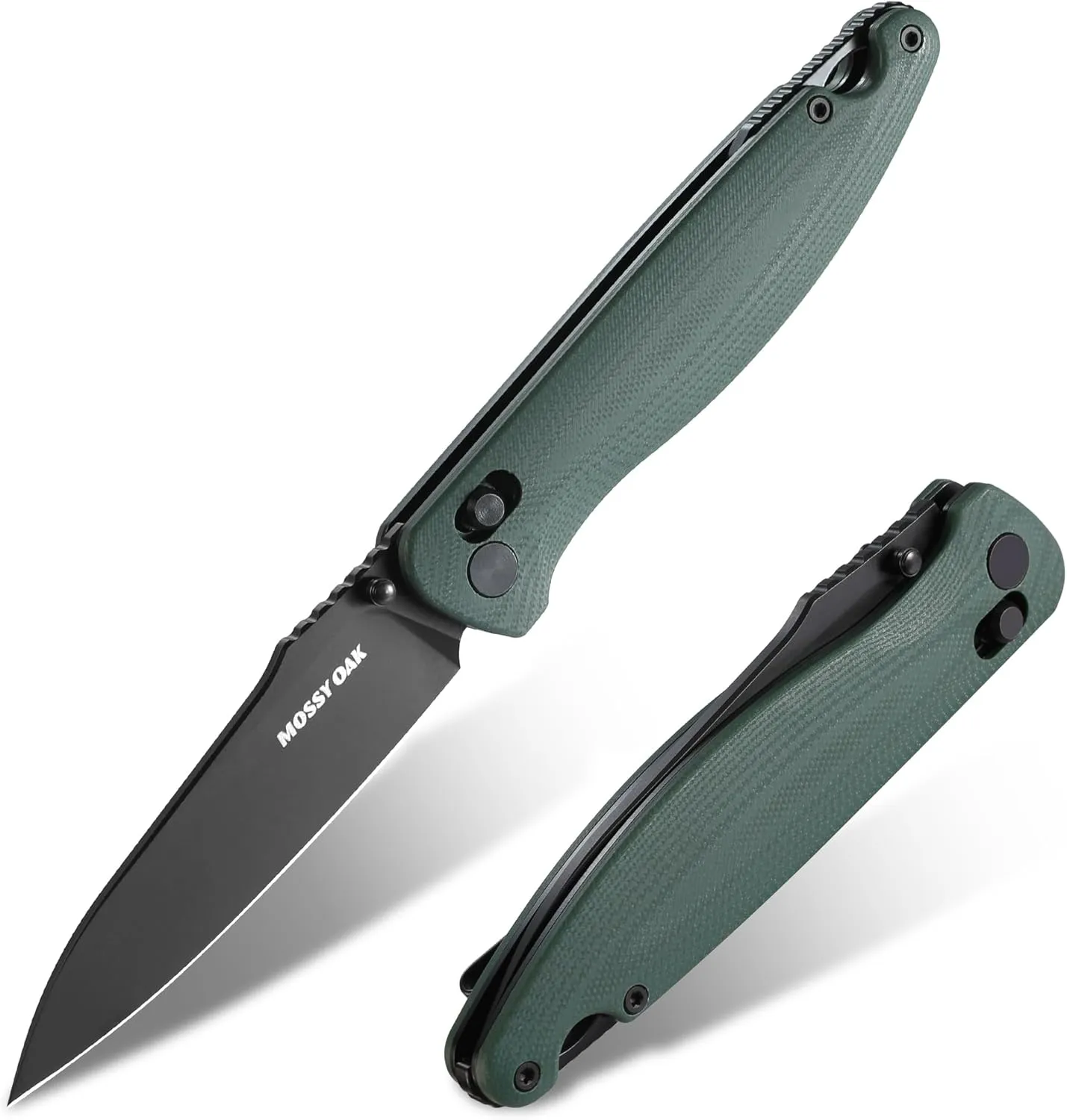 Mossy Oak Folding Pocket Knife, 3.54" D2 Steel Blade with G10 Handle, EDC Folding Knife with Pocket Clip, Suitable for Camping, Tactical, Survival, Hiking and Hunting