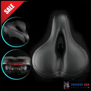 Most Comfortable Bike Seat With Memory Foam Waterproof Bike Saddle Universal Fit Shock Absorbing With Reflective Band