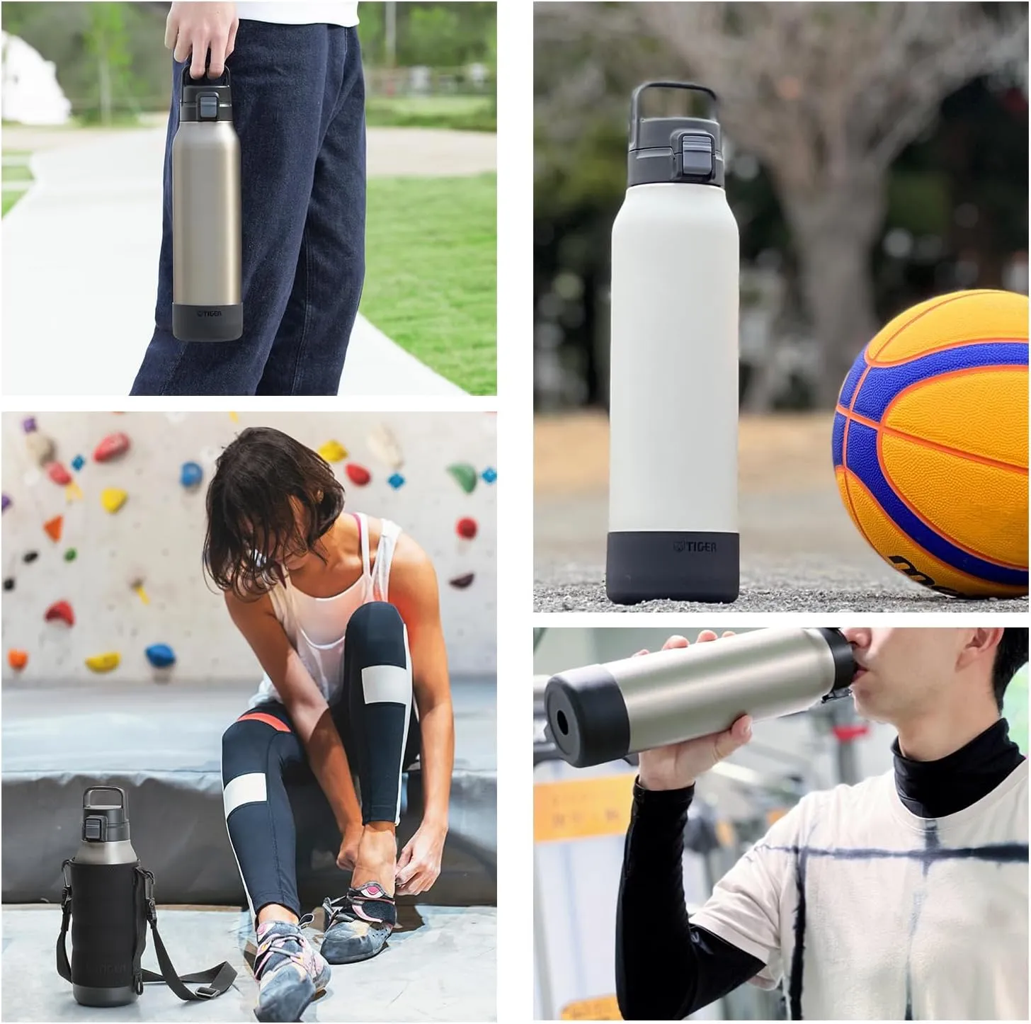 MTA-B120KK Tiger Thermos Water Bottle, 0.3 gal (1.2 L), Easy to Open with One Handle, One-Touch Vacuum Insulated Stainless Steel Bottle, For Sports Drink, Large Capacity, Direct Drinking, Wide Mouth,