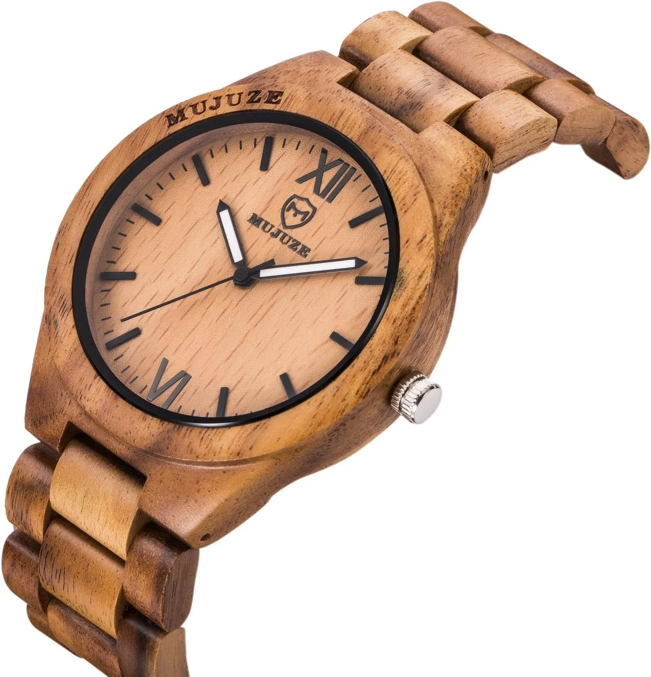 MUJUZE Wood Watch, Wooden Watch for Men, Handmade Lightweight Wooden Wrist Watches, Mens Wooden Watch, Wood Watch Gifts for Men