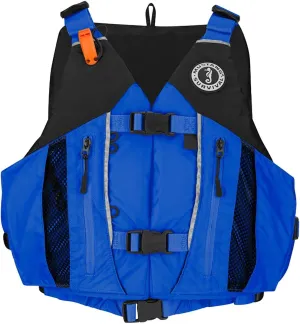 Mustang Survival Solaris High Back Foam PFD, Personal Floatation Device | High Back and Adjustable | Great for Canoeing and Kayaking, Blue/Black, XL/XXL