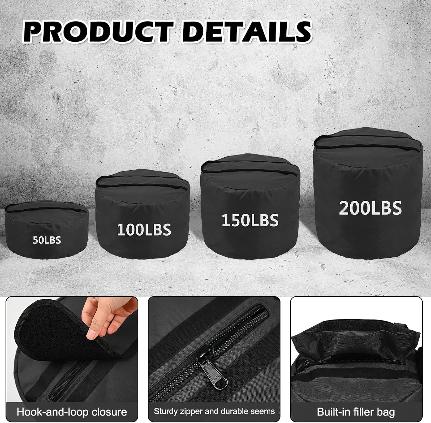 NAIZEA Training Sandbag, Heavy Duty Workout Sandbags Fitness Weights Sandbags for Training, Fitness, Lifting, Cross-Training Workouts, Exercise and Military Conditioning
