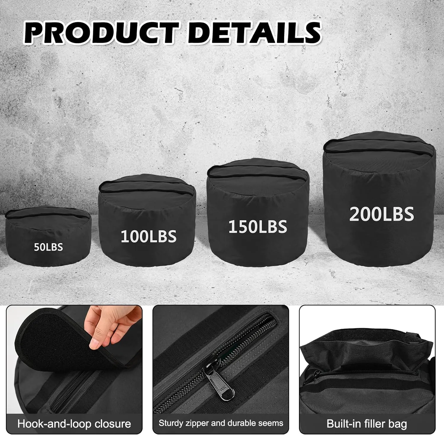 NAIZEA Training Sandbag, Heavy Duty Workout Sandbags Fitness Weights Sandbags for Training, Fitness, Lifting, Cross-Training Workouts, Exercise and Military Conditioning
