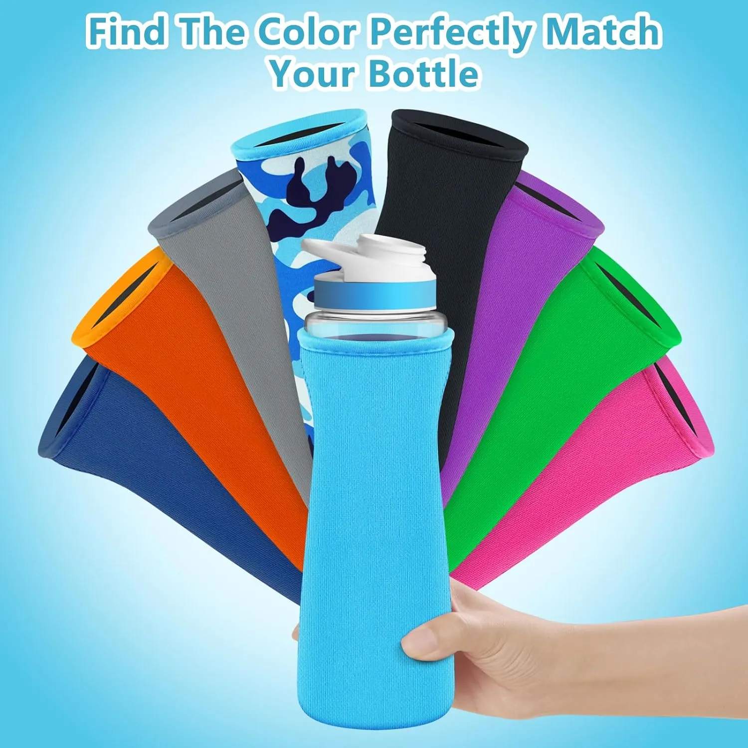 NBOOCUP Protective Sleeve Compatible with 22 oz Cirkul Water Bottle, Fit for 22 oz Plastic & Stainless Steel Bottles, Anti-Slip Cover Made for Cirkul Accessories, Sweat Absorbing Material
