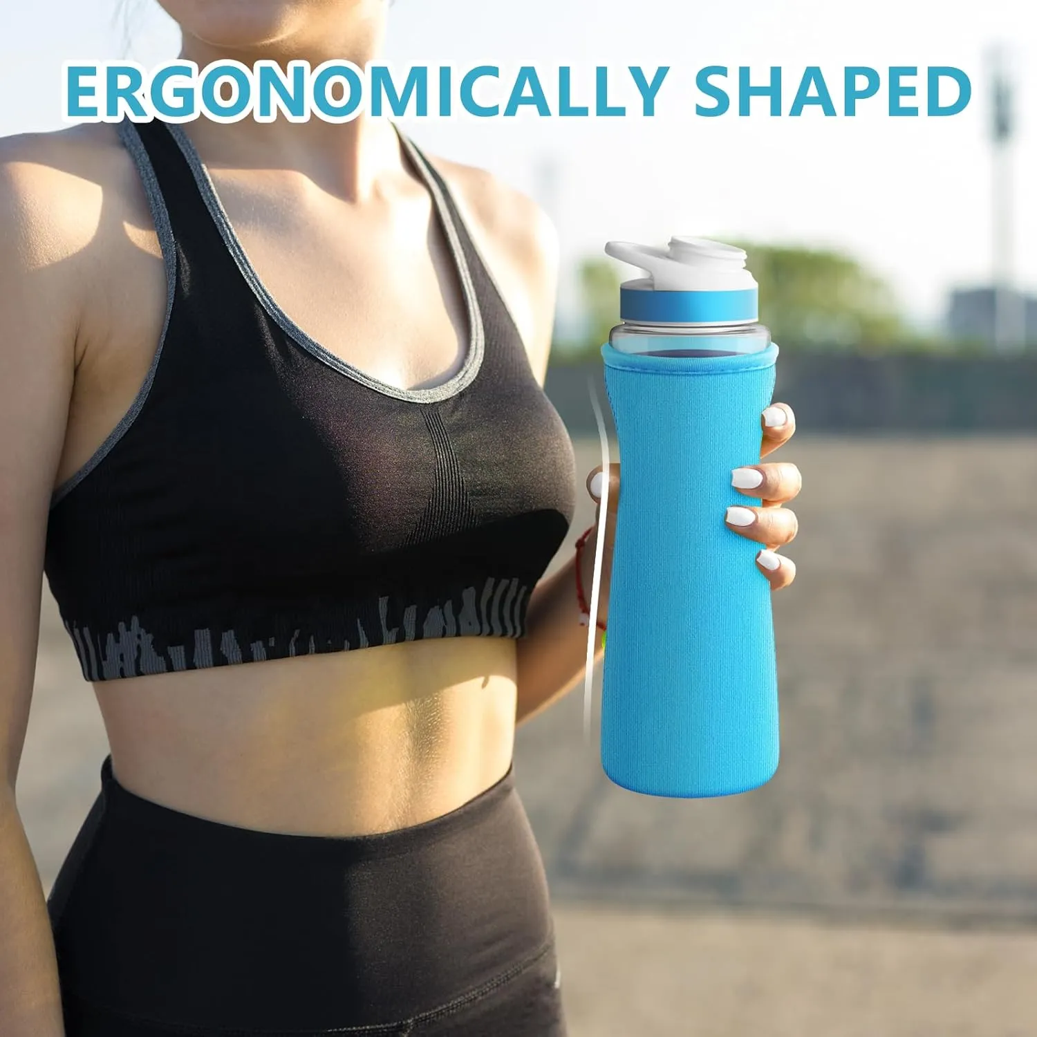 NBOOCUP Protective Sleeve Compatible with 22 oz Cirkul Water Bottle, Fit for 22 oz Plastic & Stainless Steel Bottles, Anti-Slip Cover Made for Cirkul Accessories, Sweat Absorbing Material
