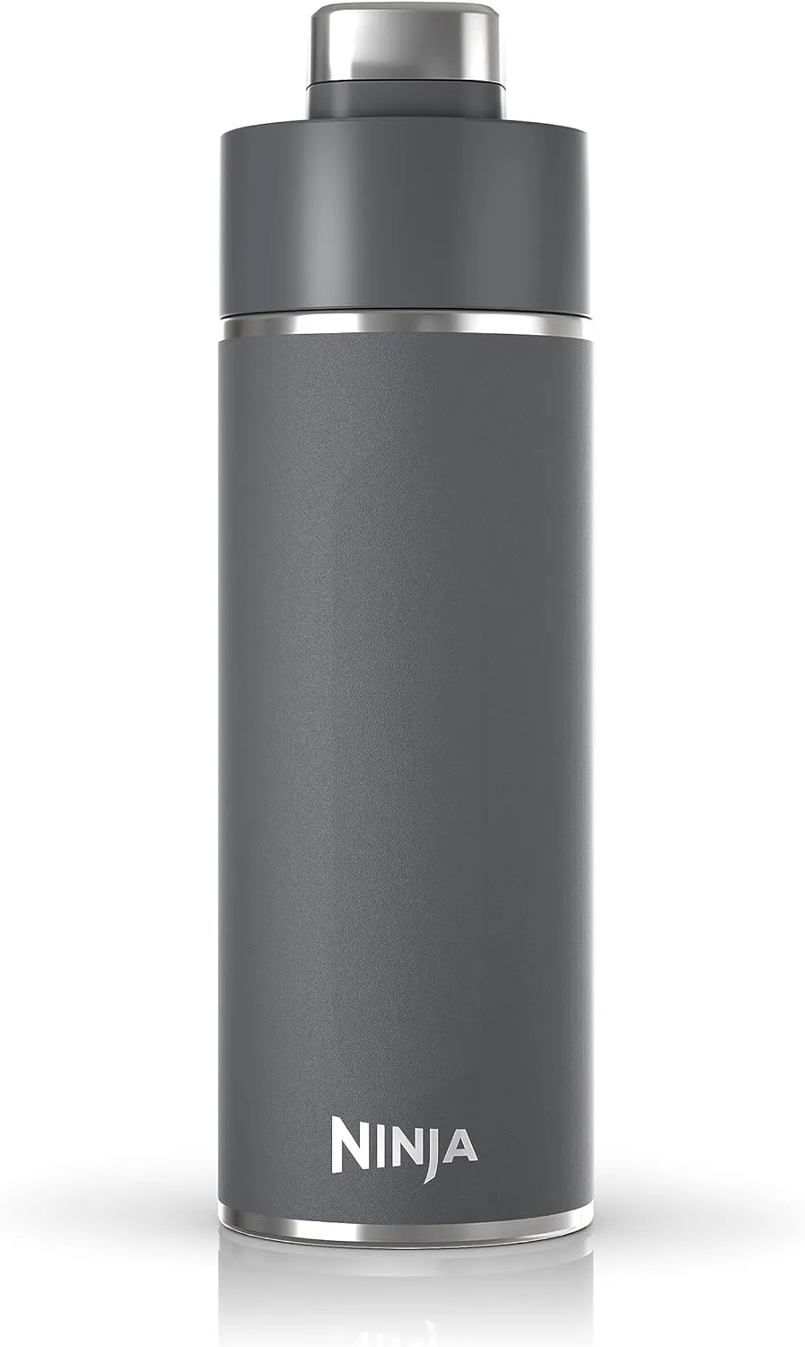 Ninja DW2401GY Thirsti 24oz Travel Water Bottle, For Carbonated Sparkling Drinks, Colder and Fizzier Longer, Leak Proof, 24 Hrs Cold, Dishwasher Safe, Stainless Steel Insulated Tumbler, Charcoal Gray