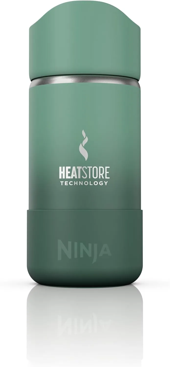 Ninja, Travel Mug, Sip Perfect 12oz, Brings Hot Drinks to Sippable Temperature in Minutes, Stainless Steel, Leak Proof, Dishwasher Safe, Metal Insulated Tumbler, Green, DW1203GN
