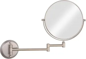 OGRAFF Wall Mounted Makeup Mirror, 1X＆3X/5X/7X/10X Magnification Vanity Mirrors, 8 Inch Double Sided Brass Folding Swivel Shaving Mirrors,Rose Gold,3X (Color : Nickel, Size : 3X)