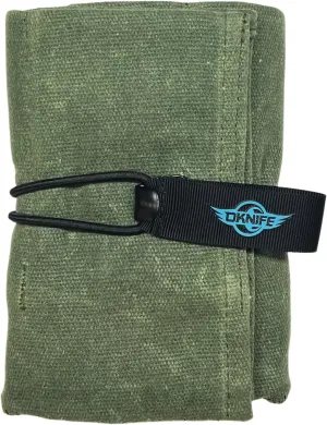 OKNIFE Exploit Mini Tactical EDC Pouch, Multifunctional Flashlight Knifebag, Tool Roll Bag with Patch field and Snap Button, Display Storage Bag with 6 Slots for Pocket EDC Flashlights and Tools (ODG)